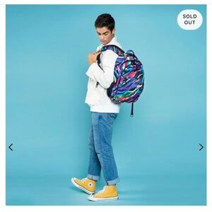 J.World quantum unisex Vibrant Multicolor Wave Backpack for Men